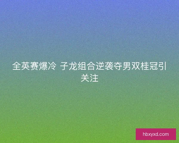 全英赛爆冷 子龙组合逆袭夺男双桂冠引关注